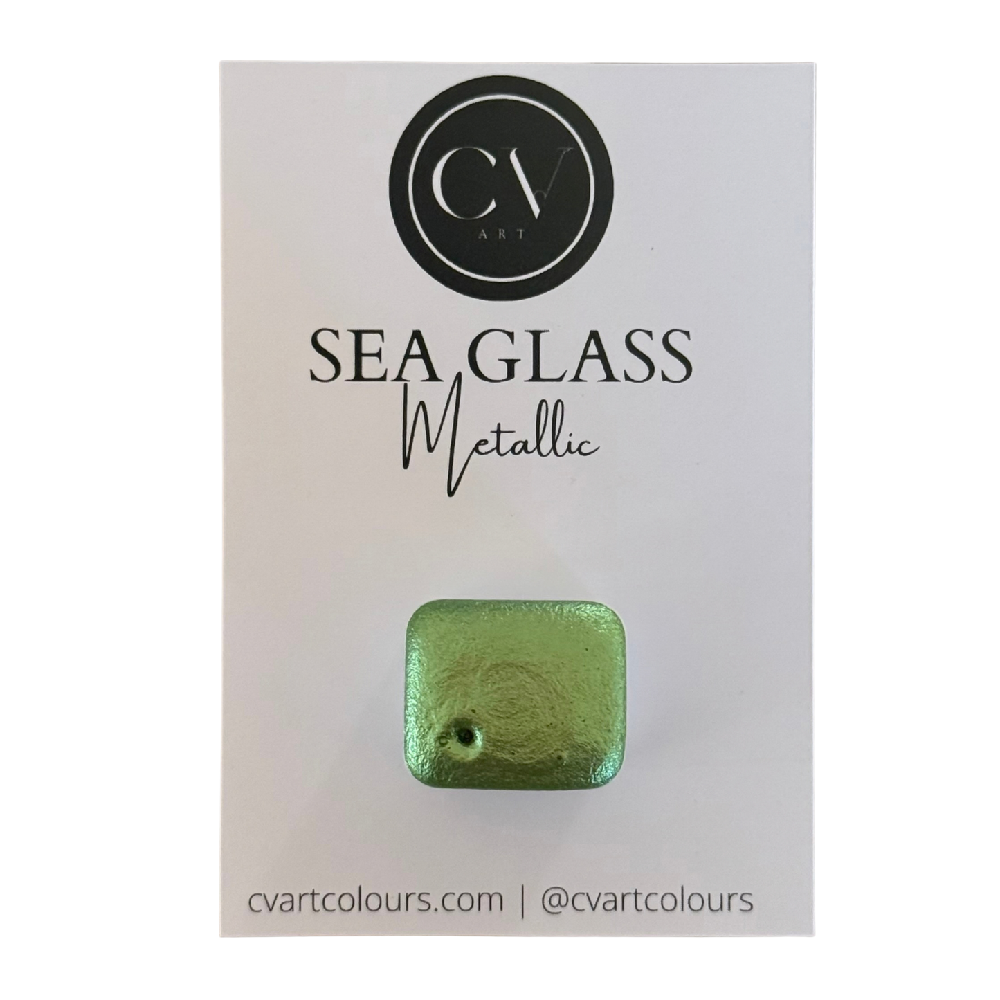 'Sea Glass' Metallic Watercolour Paint Half Pan