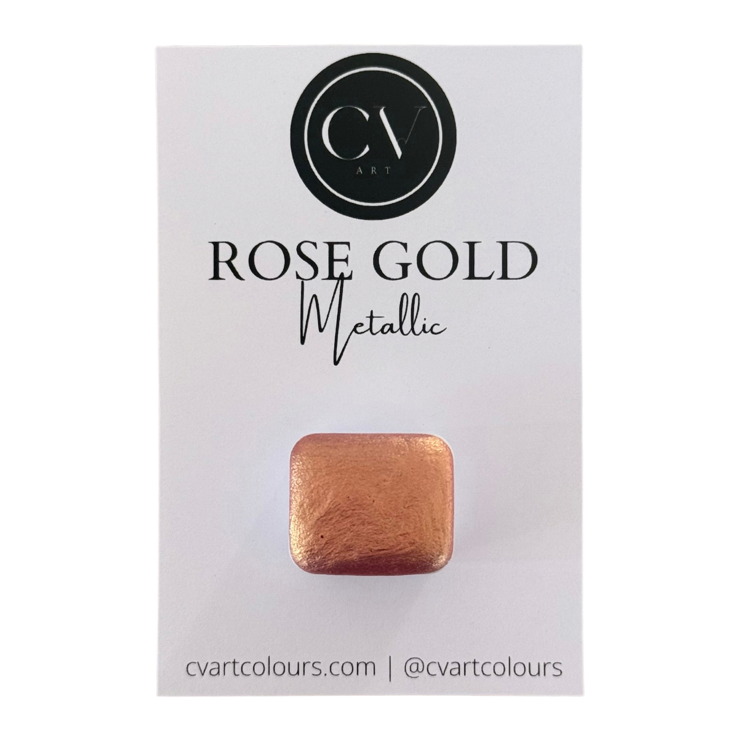 'Rose Gold' Metallic Watercolour Paint Half Pan