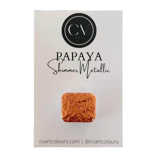 'Papaya' Shimmer Watercolour Paint Half Pan