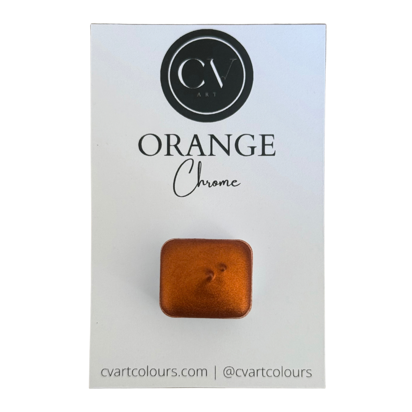 'Orange' Chrome Watercolour Paint Half Pan