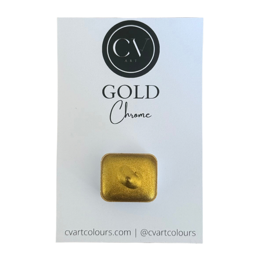 'Gold' Chrome Watercolour Paint Half Pan