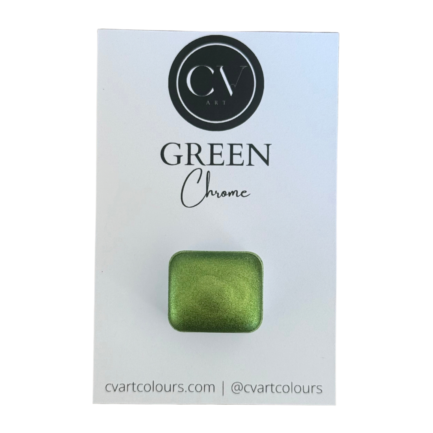 'Green' Chrome Watercolour Paint Half Pan