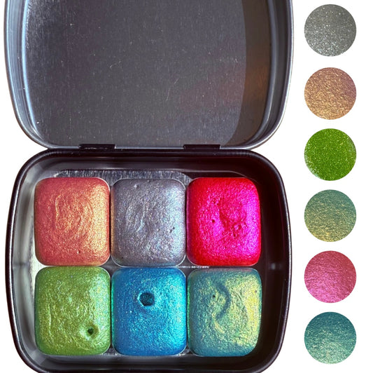 Metallic Watercolour Half Pan Set