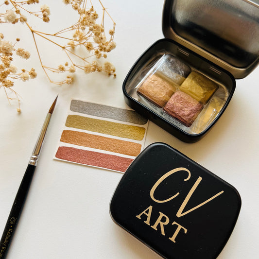 Antique Metallic Watercolour Set