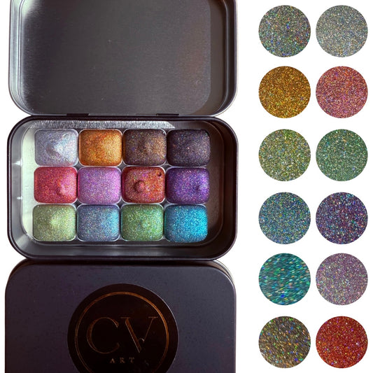 Master Holographic Watercolour Half Pan Set