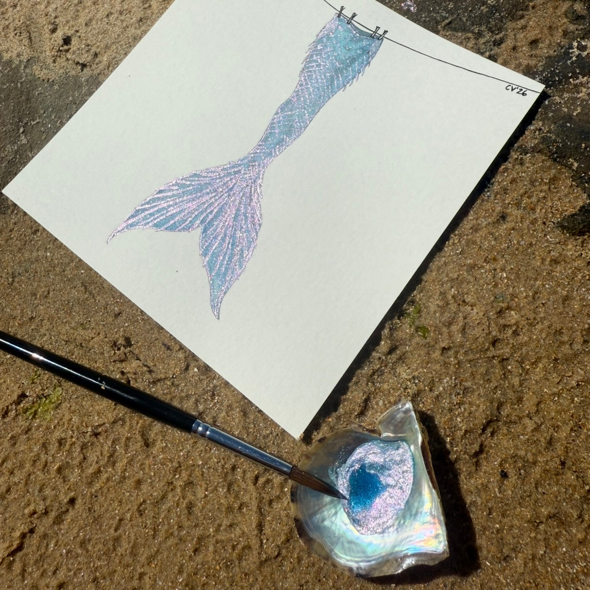 'Mother of Pearl' Holographic, Colour Shifting Watercolour