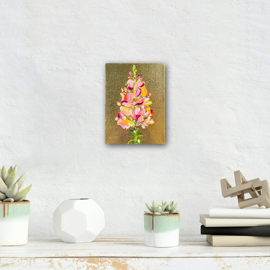 ‘Mini Sun Lit Snap Dragon’ Original Artwork on Canvas