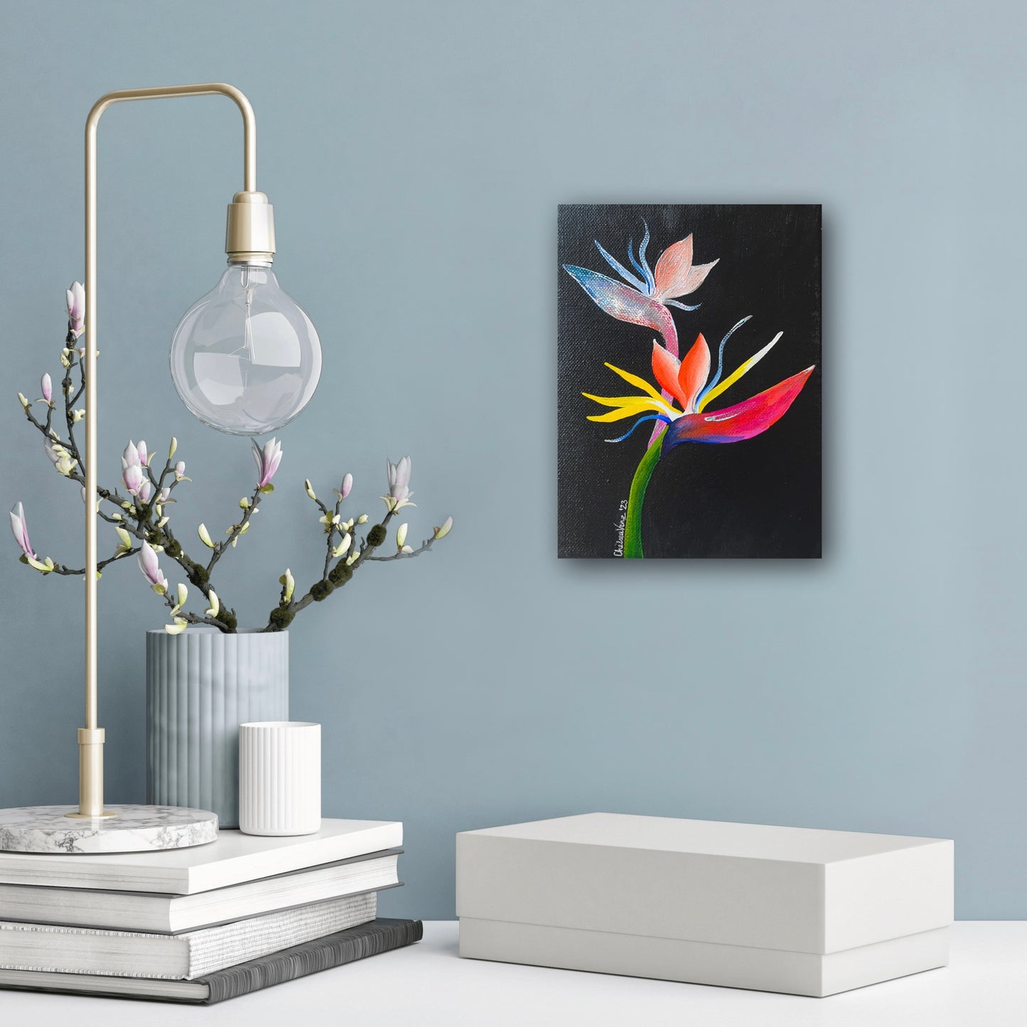 ‘Mini Eccentric Birds of Paradise’ Original Art on Canvas