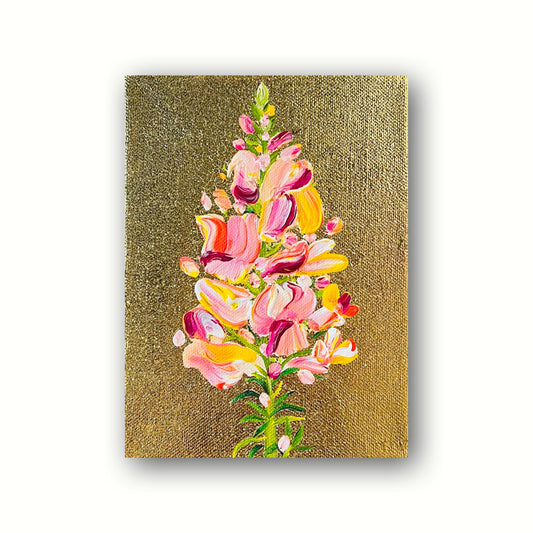 ‘Mini Sun Lit Snap Dragon’ Original Artwork on Canvas