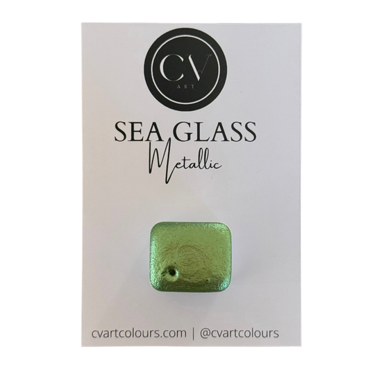 'Sea Glass' Metallic Watercolour Paint Half Pan
