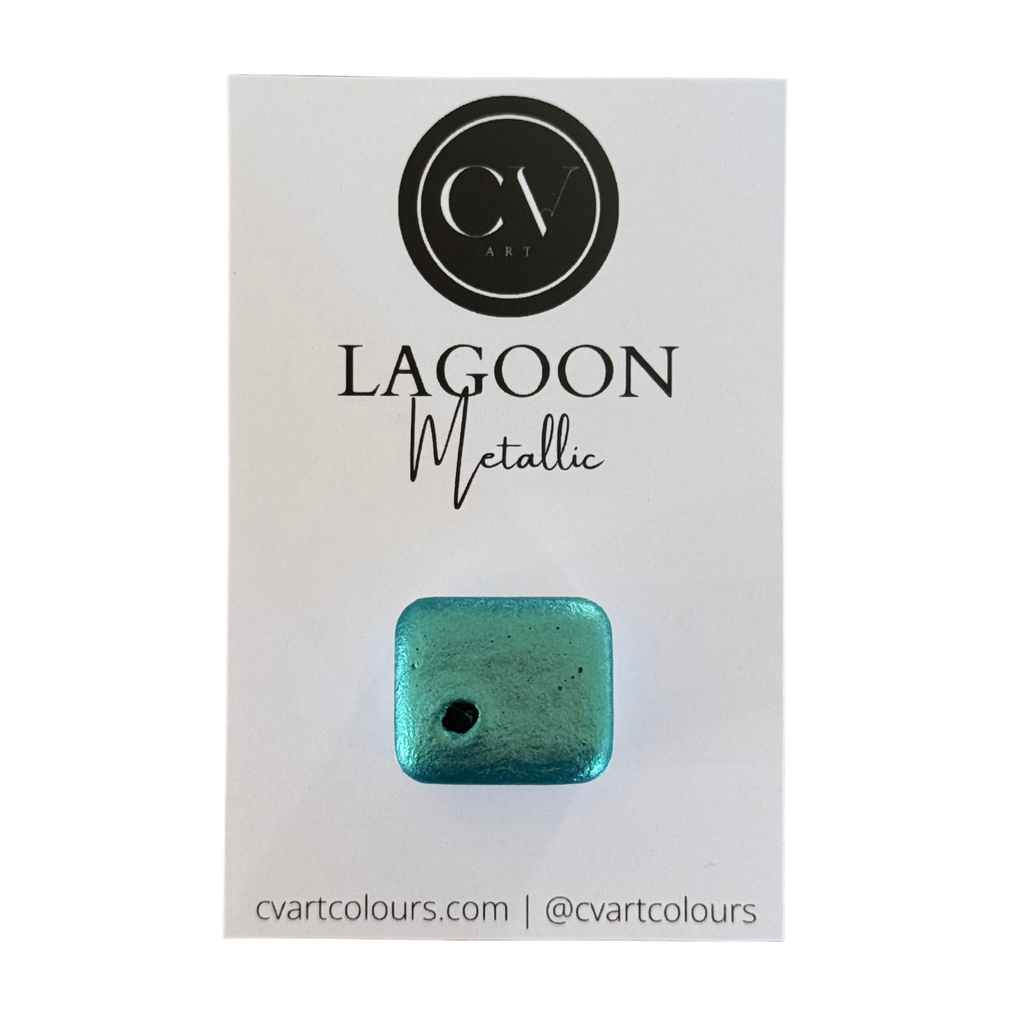 'Lagoon' Metallic Watercolour Paint Half Pan
