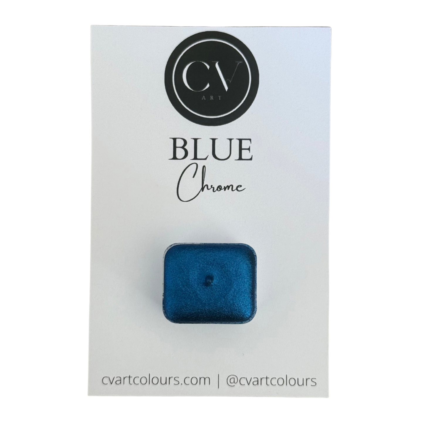 'Blue' Chrome Watercolour Paint Half Pan