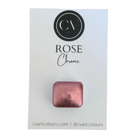 'Rose' Chrome Watercolour Paint Half Pan