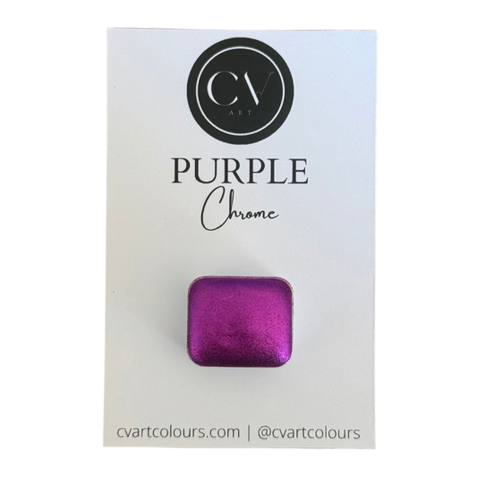 'Purple' Chrome Watercolour Paint Half Pan