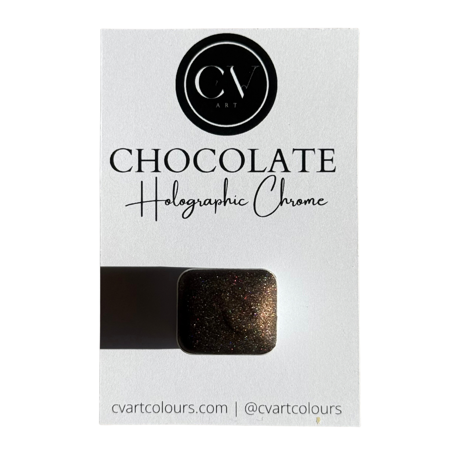 'Chocolate' Holographic Watercolour Paint Half Pan