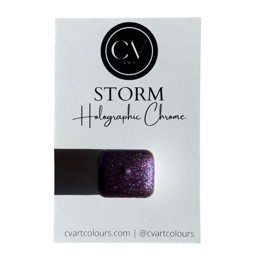 'Storm' Holographic Watercolour Paint Half Pan