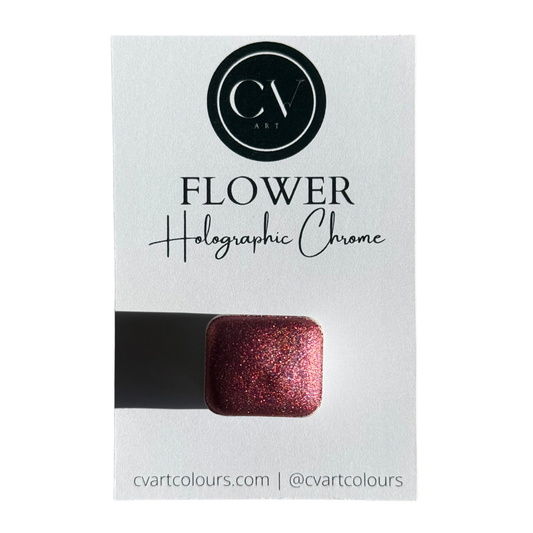 'Flower' Holographic Watercolour Paint Half Pan