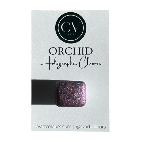 'Orchid' Holographic Watercolour Paint Half Pan