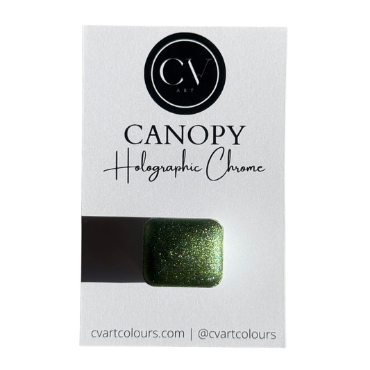 'Canopy' Holographic Watercolour Paint Half Pan