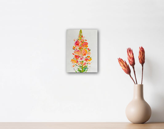 ‘Mini Sun Drenched Snap Dragon’ Original Art on Canvas
